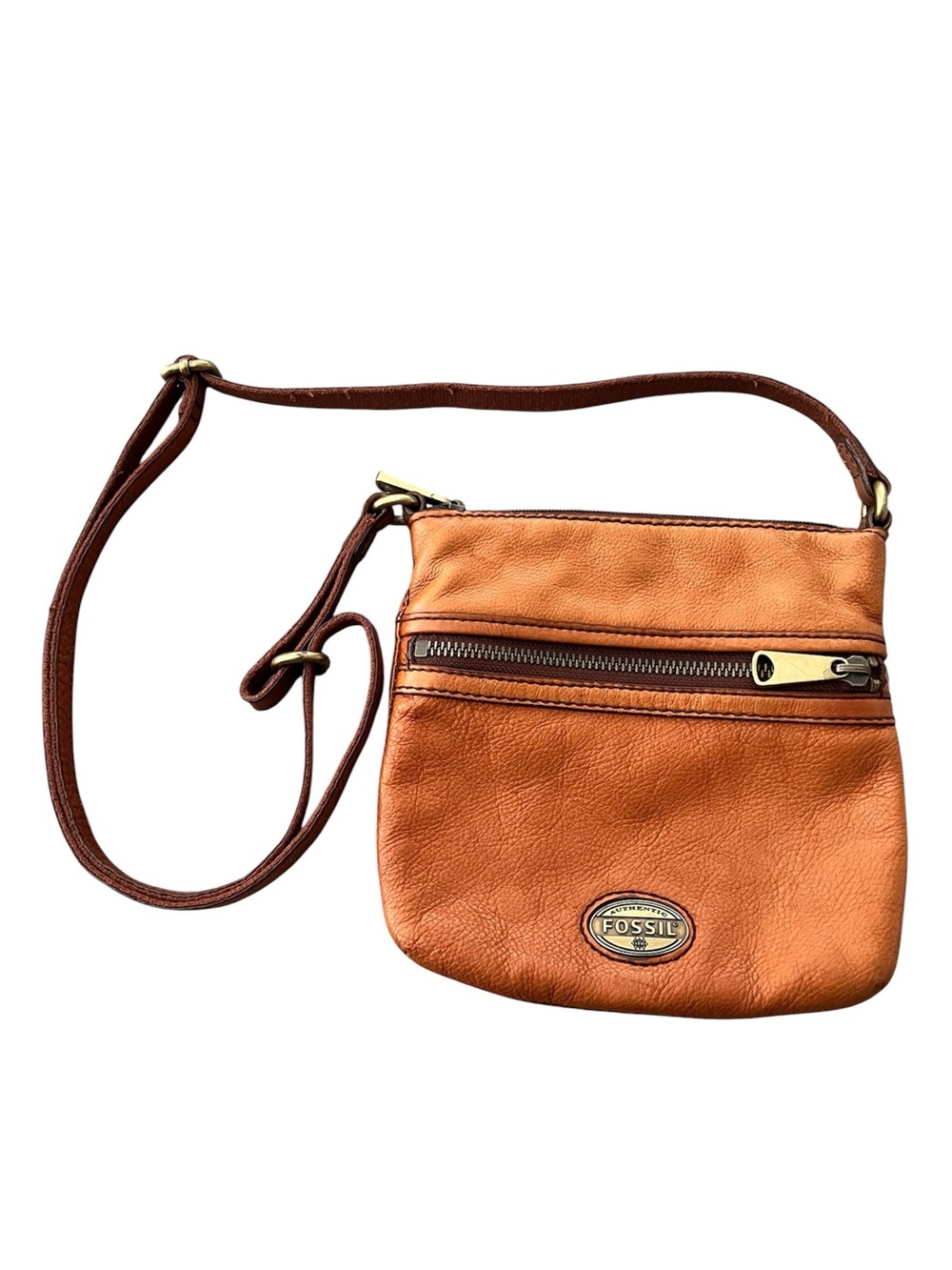 Fossil Mini Explorer Leather Crossbody Bag Purse with Adjustable Strap